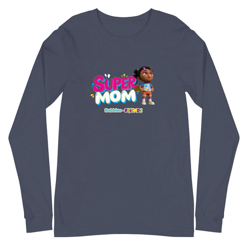 Bubbles & Friends Mothers Day SuperMom Unisex Long Sleeve T-Shirt