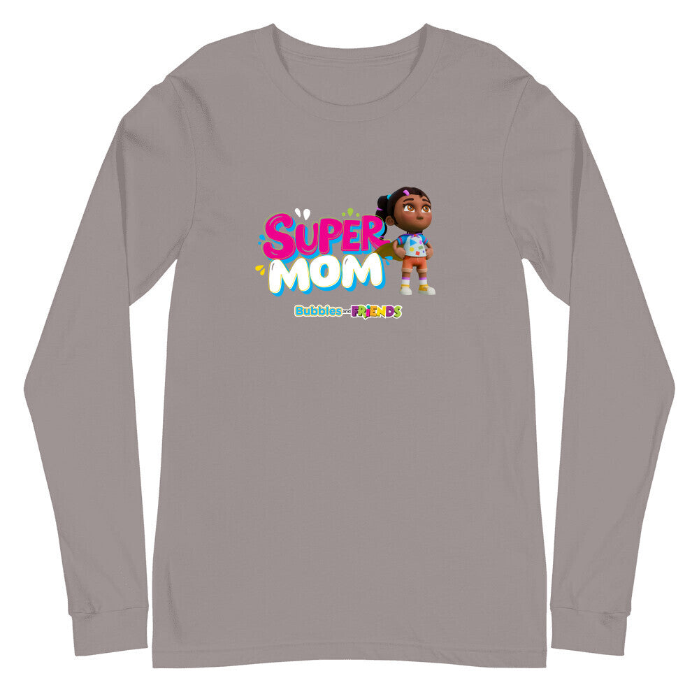 Bubbles & Friends Mothers Day SuperMom Unisex Long Sleeve T-Shirt