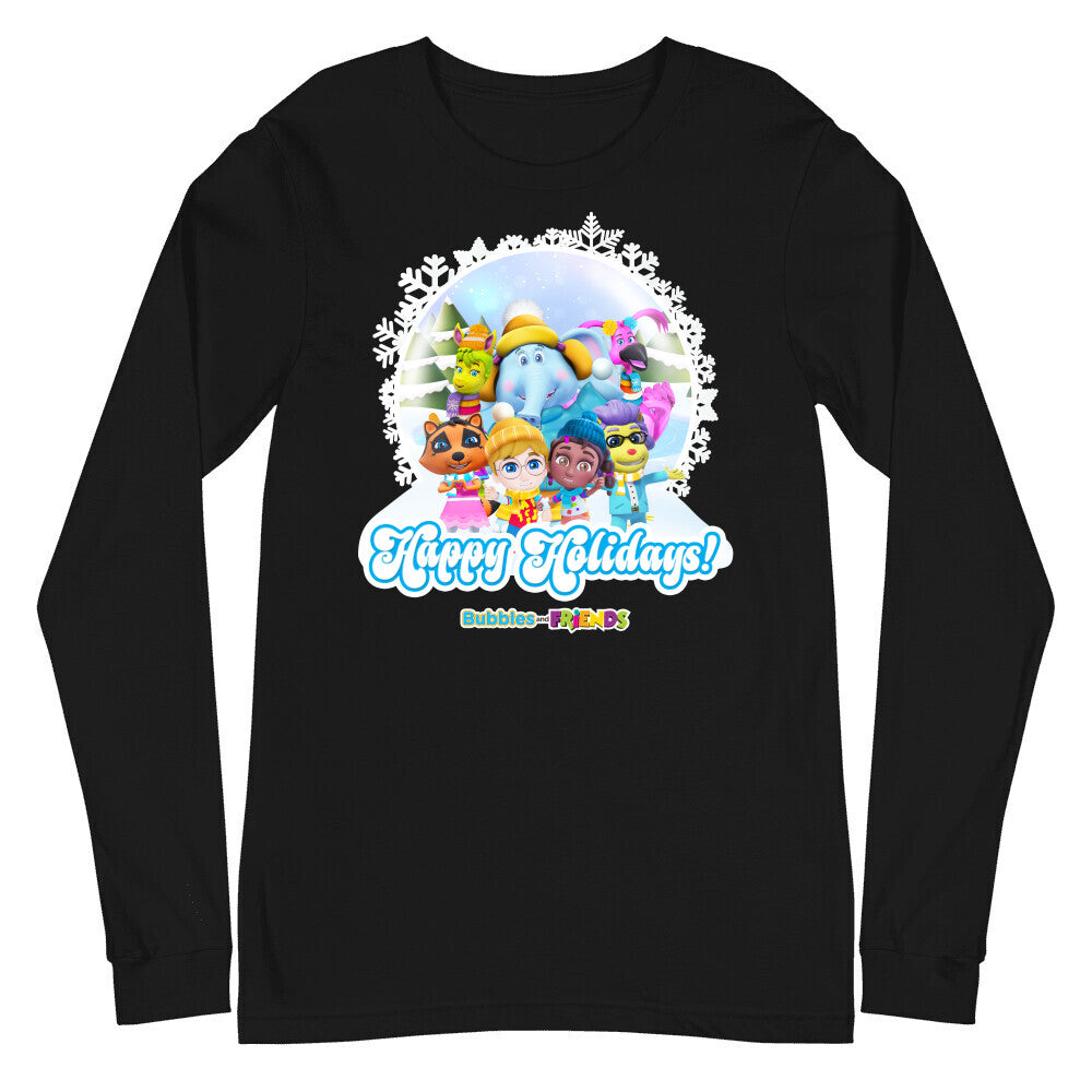 Bubbles & Friends Holiday Long Sleeve T-Shirt- All Friends Snowflake