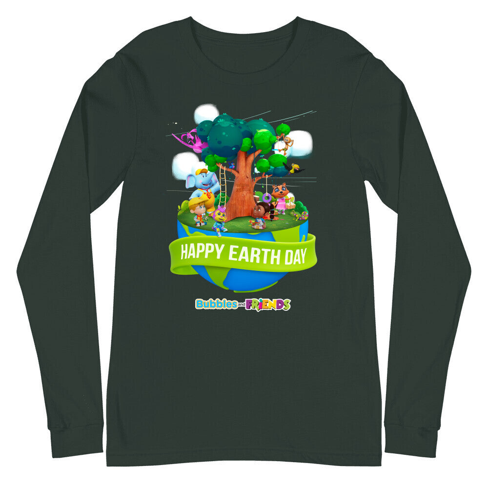 Bubbles & Friends Earth Day Friends Unisex Long Sleeve Tee