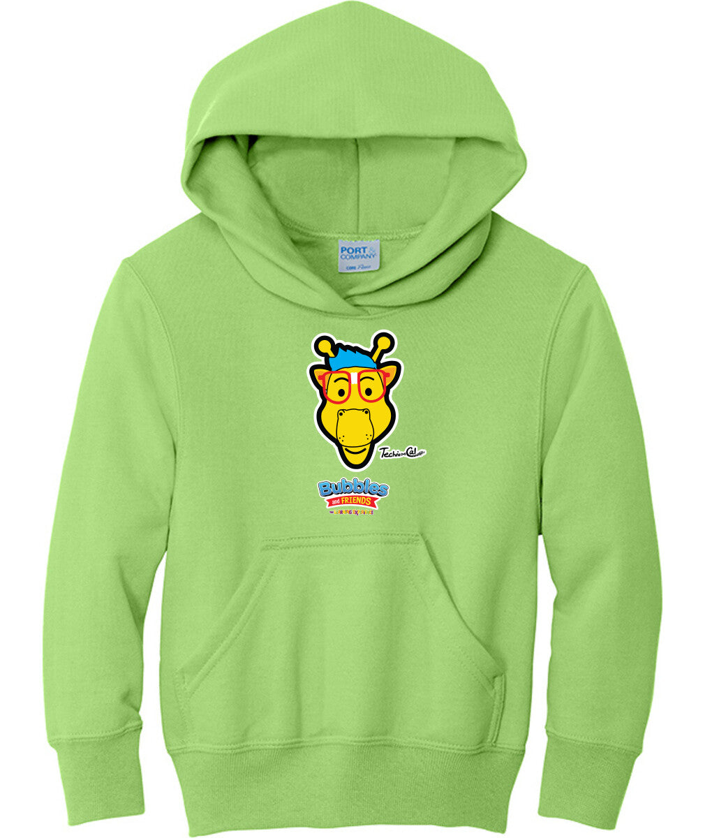 Bubbles & Friends- Friends from Happyville 'Technical' Children's Fleece Pullover Hooded Sweatshirt
