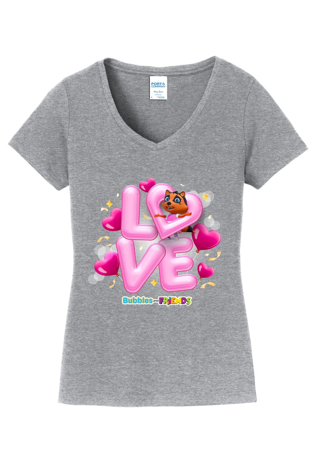 Bubbles & Friends Love Penny Womens V-neck T-Shirt