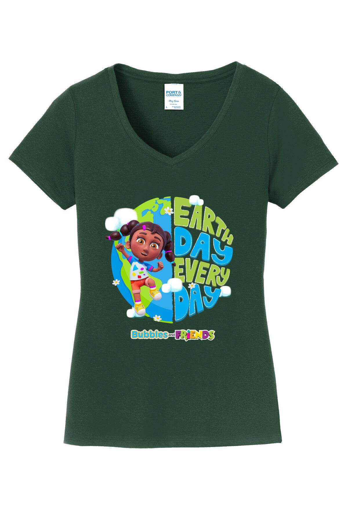 Bubbles & Friends Earth Day Izzy V-Neck Tee