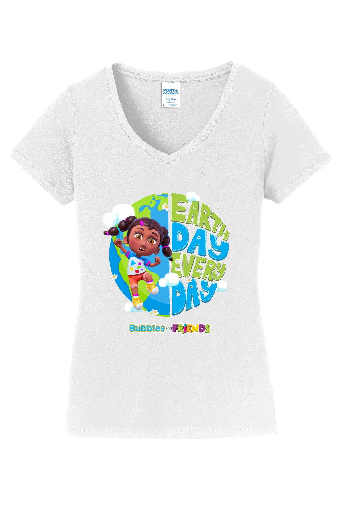 Bubbles & Friends Earth Day Izzy V-Neck Tee