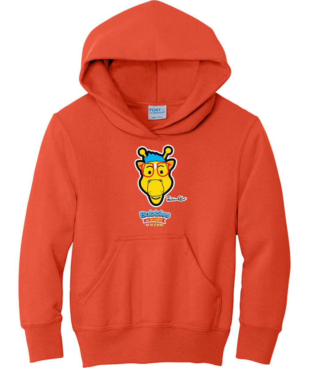 Bubbles & Friends- Friends from Happyville 'Technical' Children's Fleece Pullover Hooded Sweatshirt