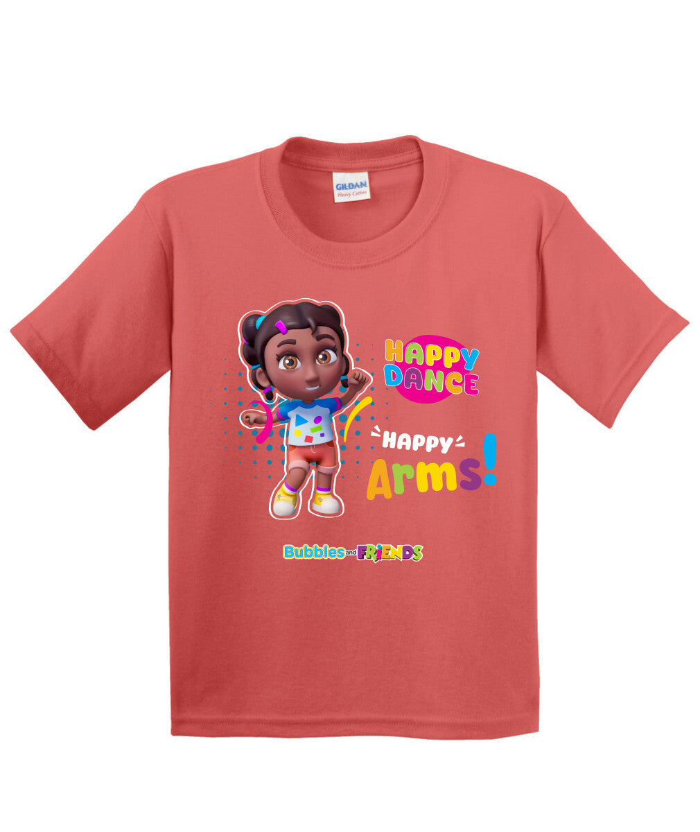Bubbles and Friends β Happy Dance Collection Happy Arms Children T-Shirt