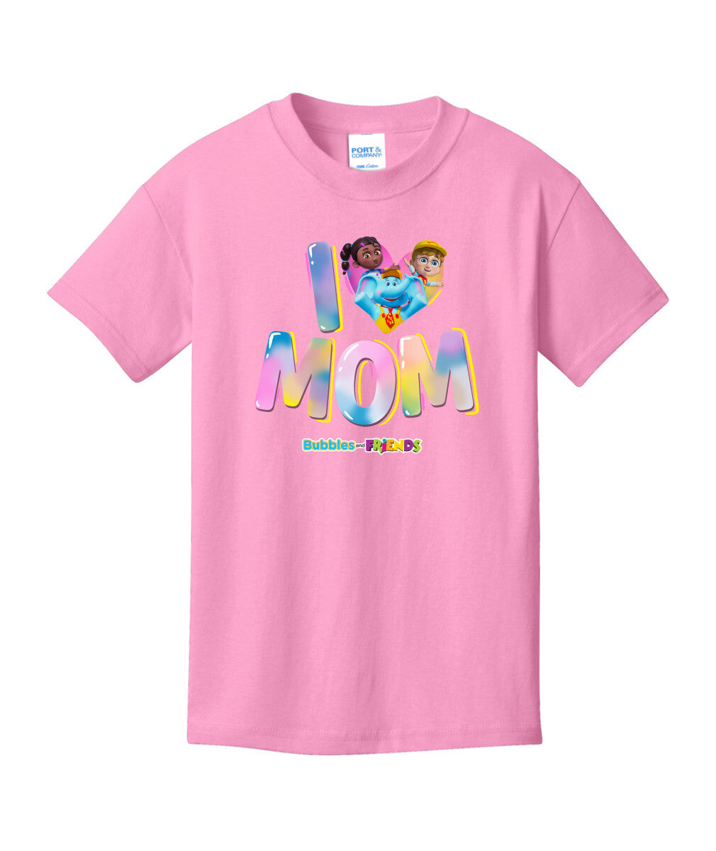Bubbles & Friends Mothers Day I love Mom Children's Tee