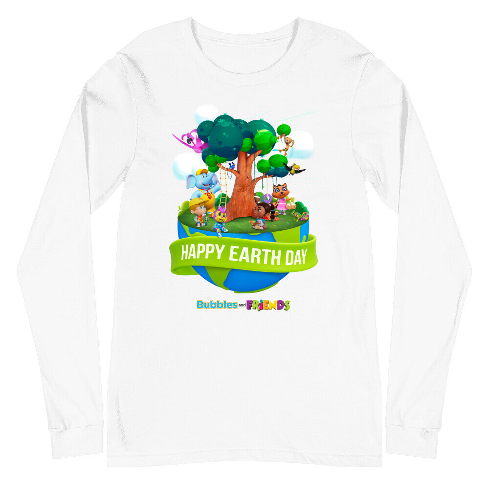 Bubbles & Friends Earth Day Friends Unisex Long Sleeve Tee