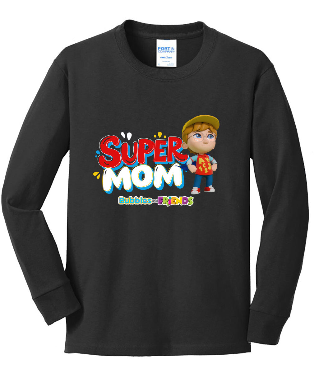 Bubbles & Friends Mothers Day Braden Children's Youth Long Sleeve Tee