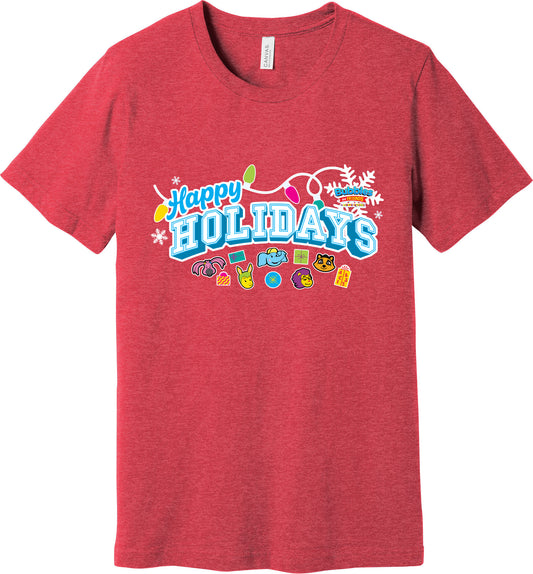 Bubbles & Friends Holiday Happy Holidays Unisex Heather Tee