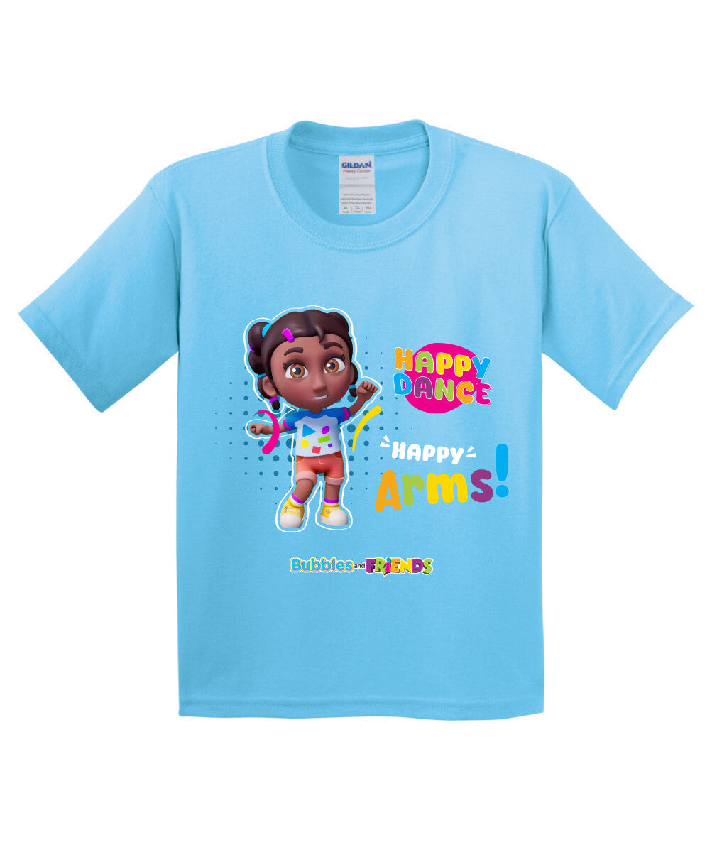 Bubbles and Friends β Happy Dance Collection Happy Arms Children T-Shirt