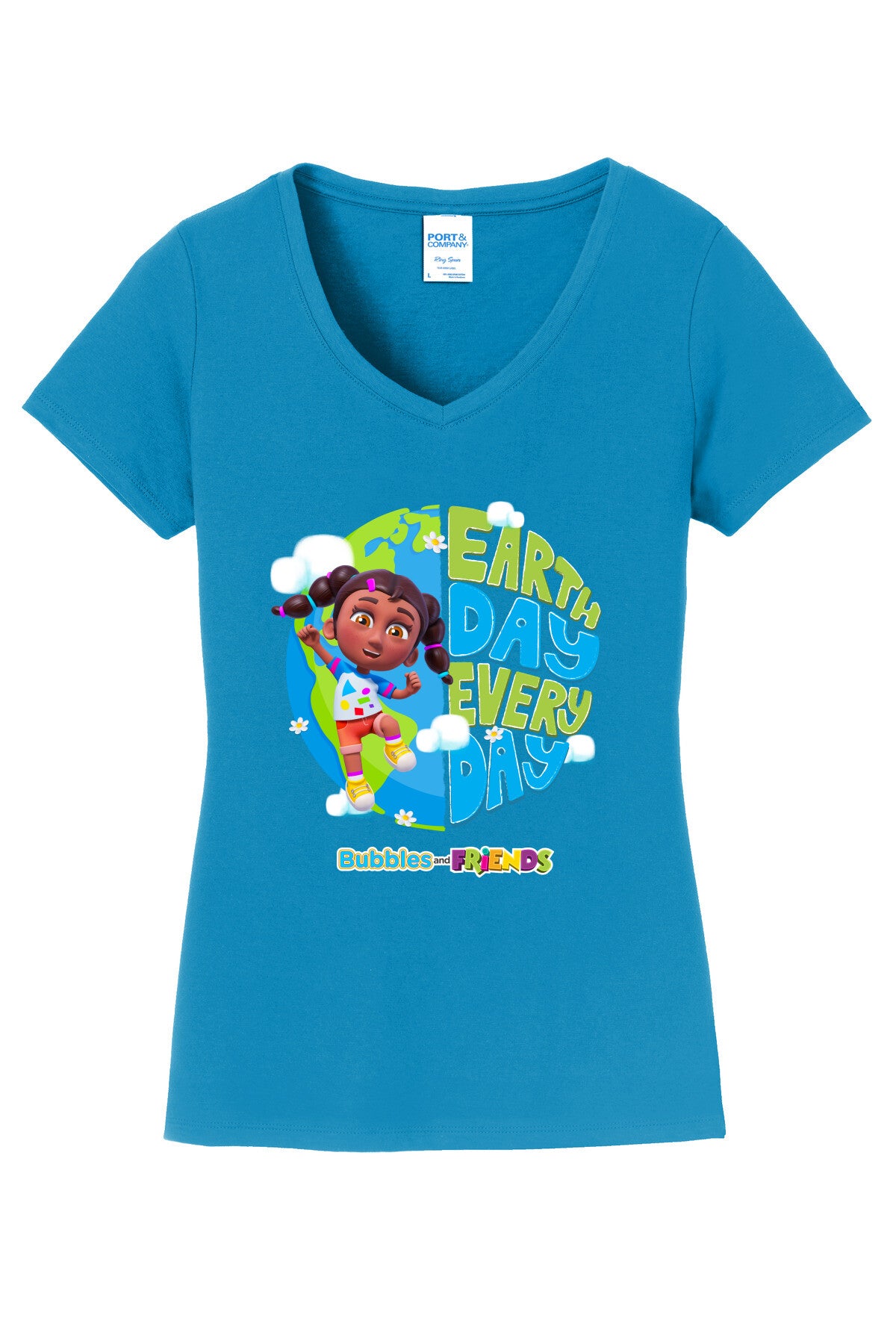 Bubbles & Friends Earth Day Izzy V-Neck Tee