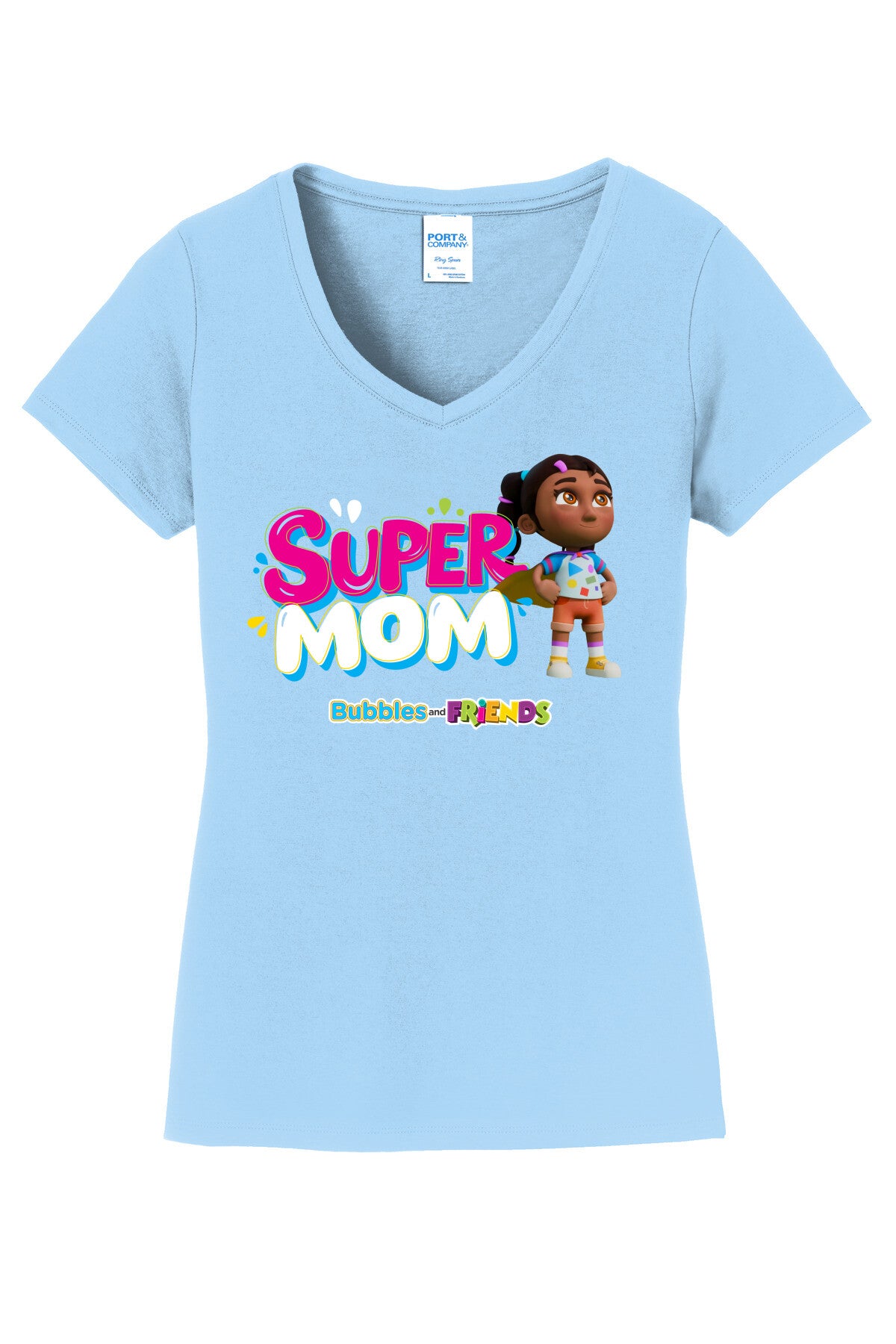 Bubbles & Friends Mothers Day SuperMom Women's V-Neck Tee
