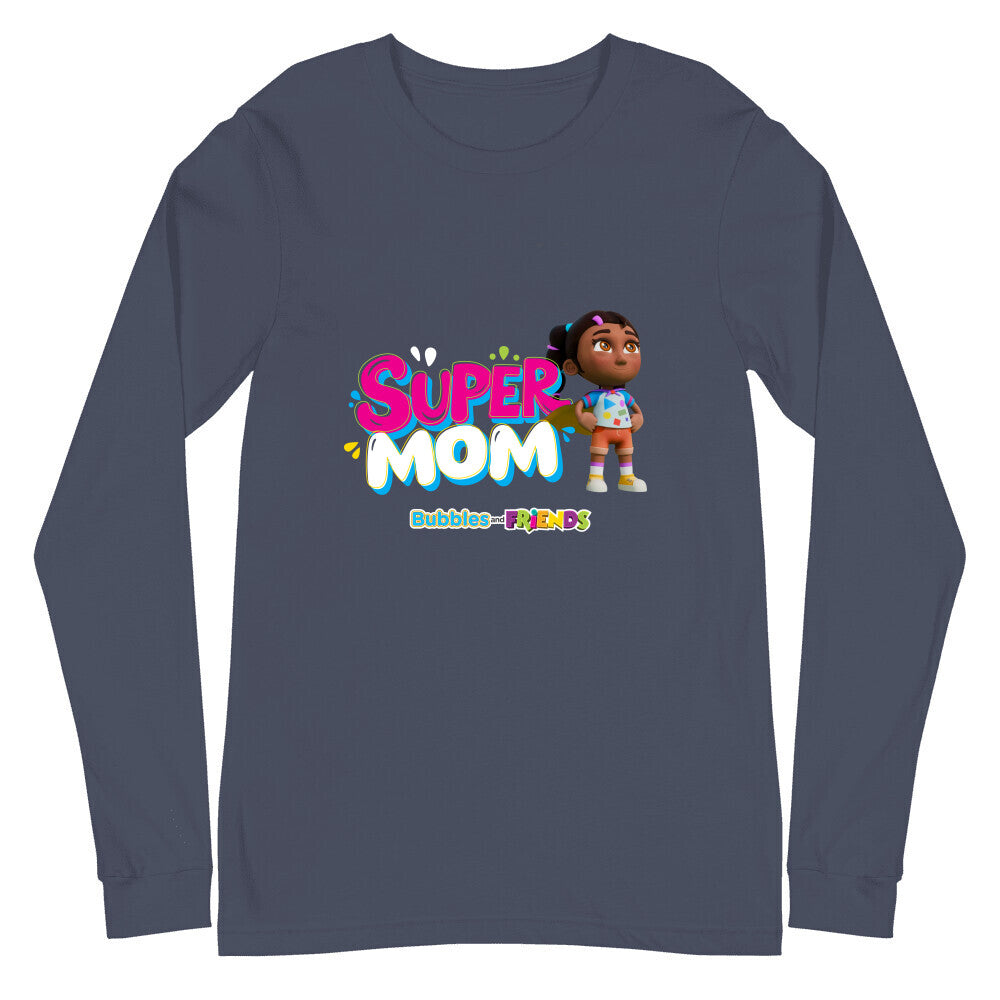 Bubbles & Friends Mothers Day SuperMom Unisex Long Sleeve Tee