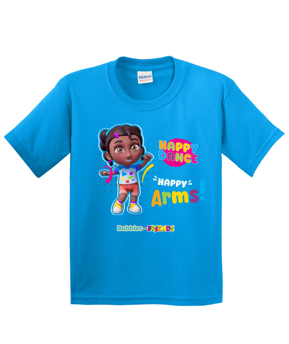 Bubbles and Friends β Happy Dance Collection Happy Arms Children T-Shirt