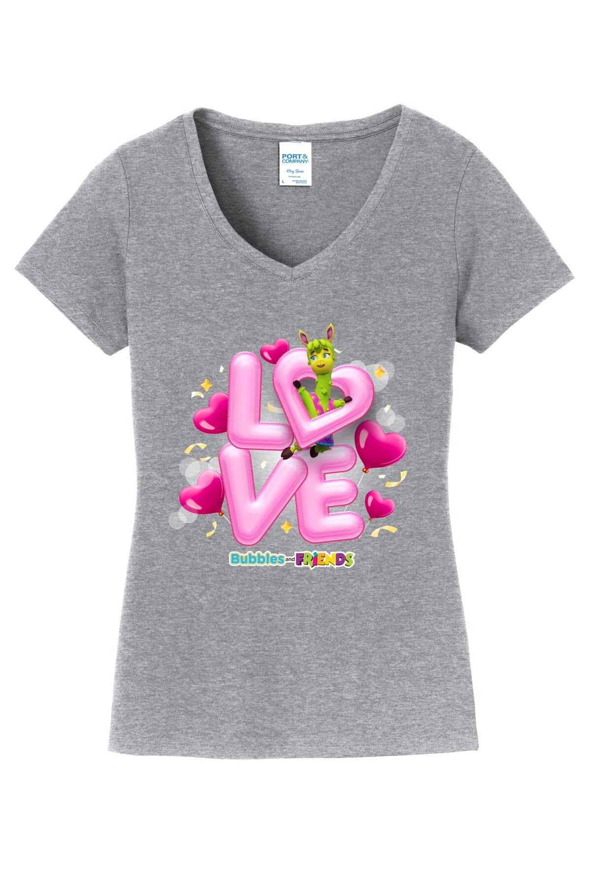 Bubbles & Friends Phoebe Love Womens V-neck T-Shirt