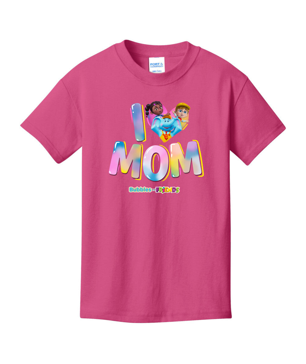 Bubbles & Friends Mothers Day I love Mom Children's Tee