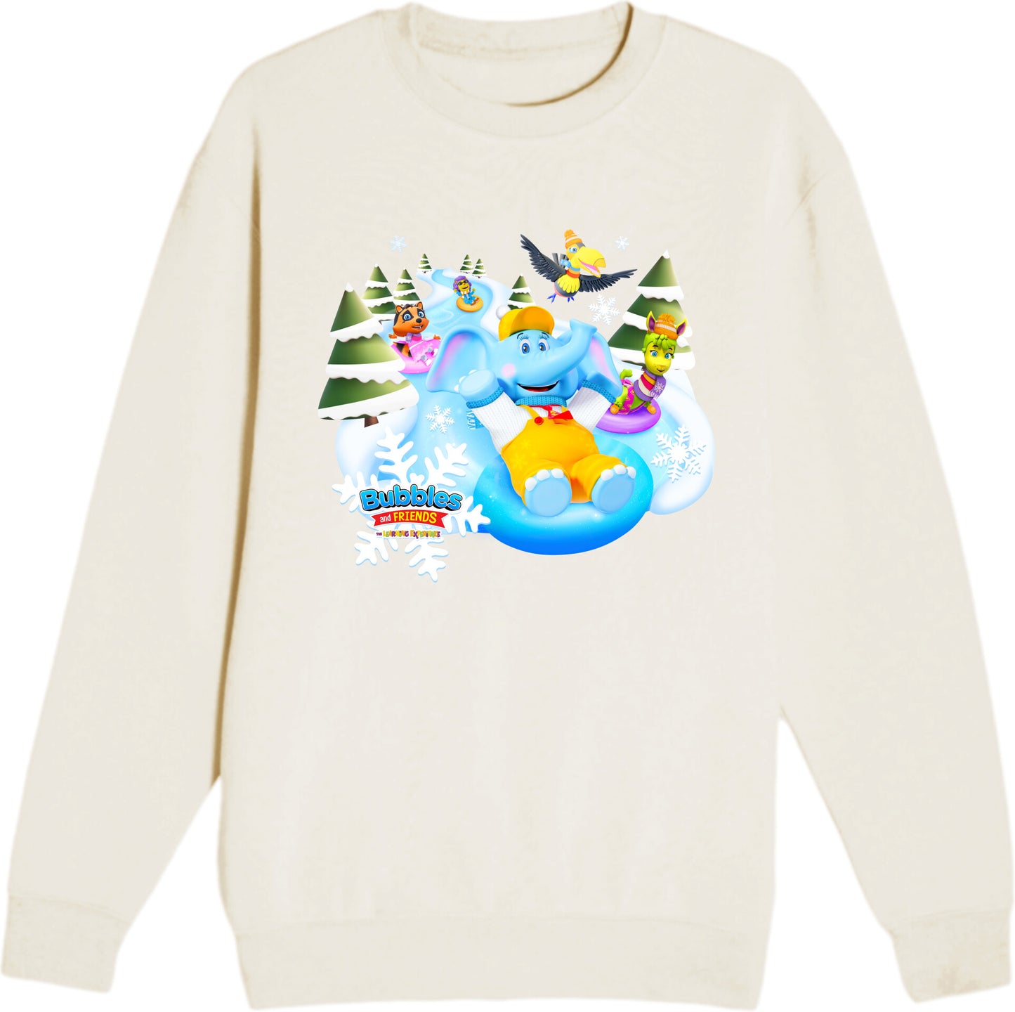 Bubbles & Friends Holiday Snow Adult Unisex Crewneck Sweatshirt