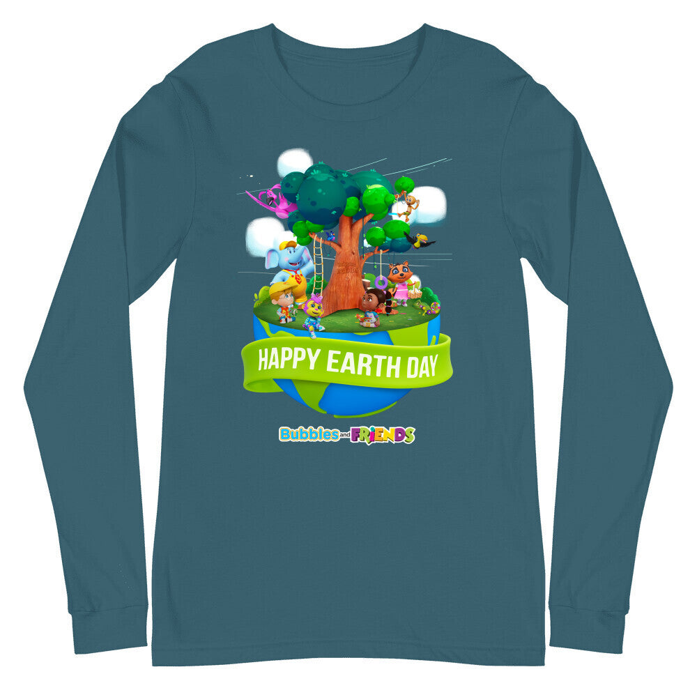 Bubbles & Friends Earth Day Friends Unisex Long Sleeve Tee