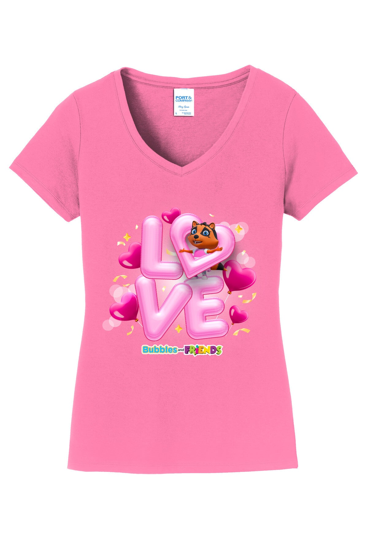 Bubbles & Friends Love Penny Womens V-neck T-Shirt