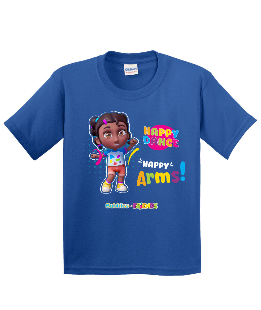 Bubbles and Friends β Happy Dance Collection Happy Arms Children T-Shirt