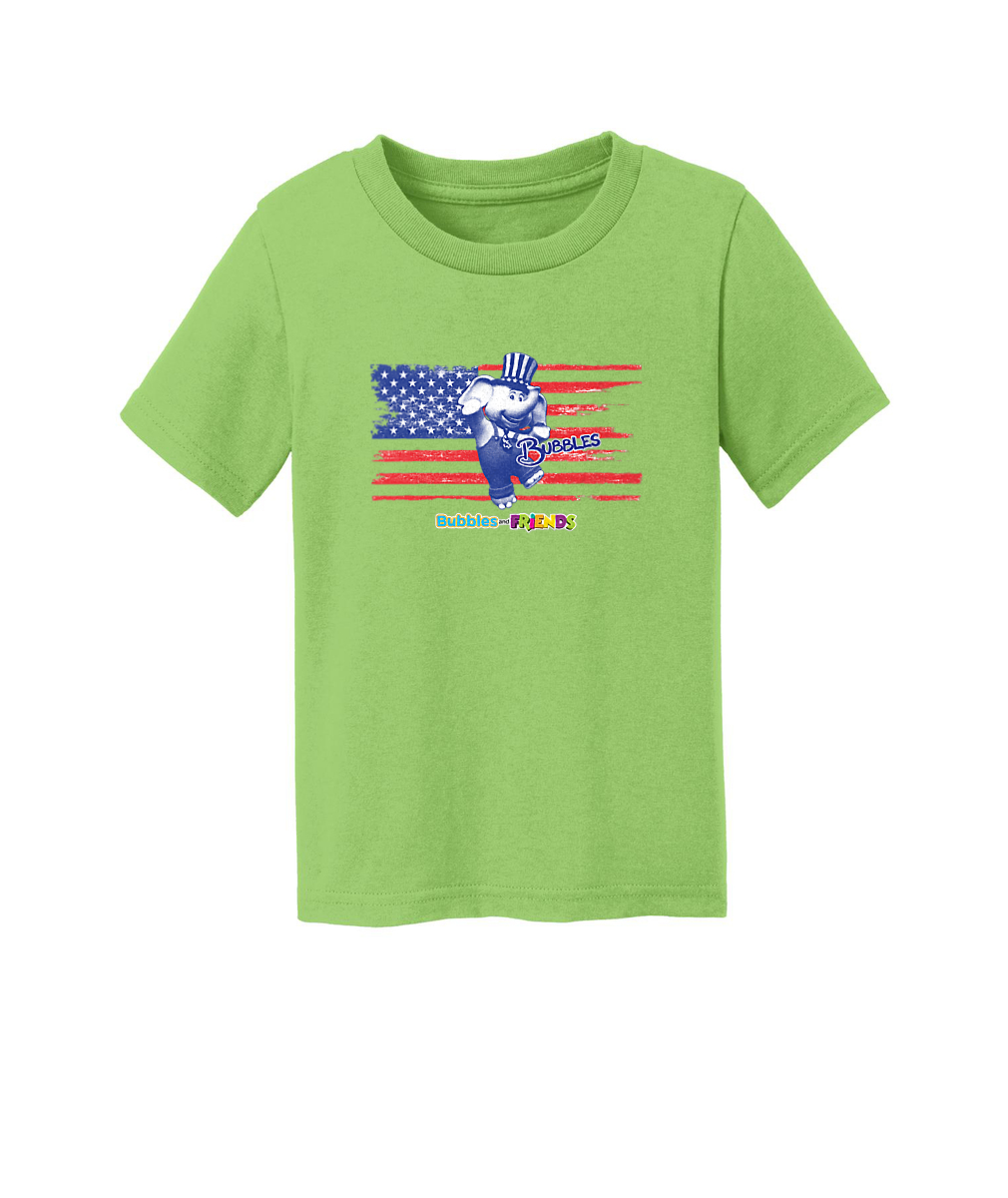 Bubbles and Friends - 4th of July Bubbles Flag Toddler T-Shirt