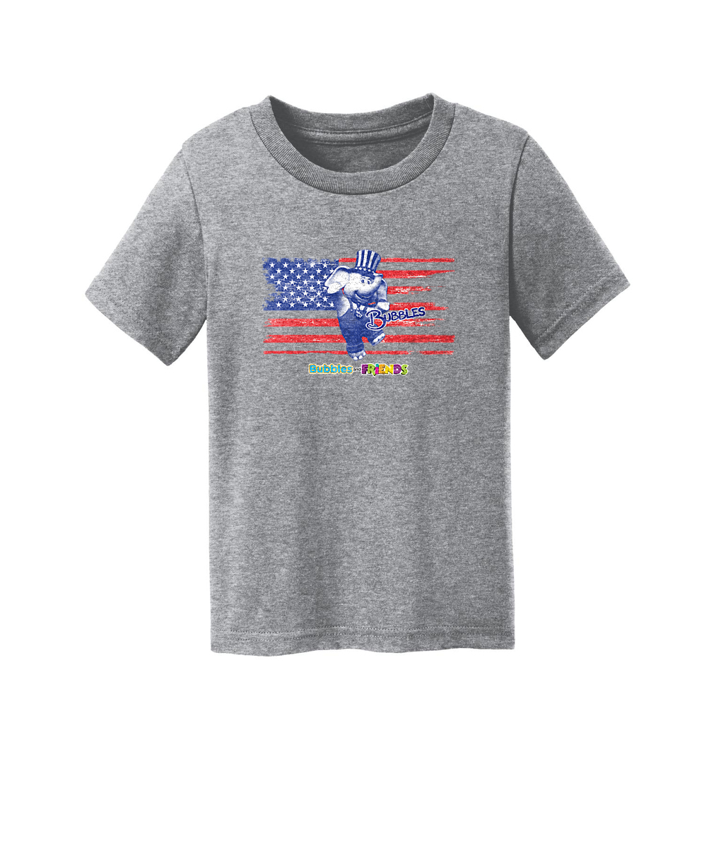 Bubbles and Friends - 4th of July Bubbles Flag Toddler T-Shirt