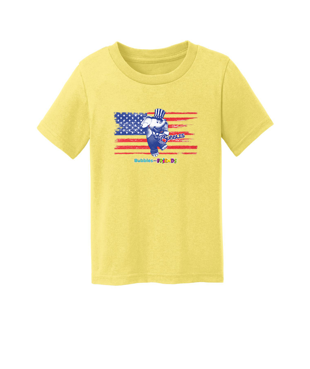 Bubbles and Friends - 4th of July Bubbles Flag Toddler T-Shirt