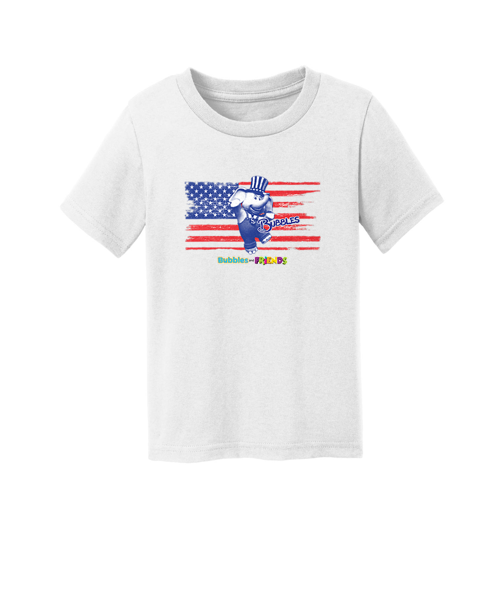 Bubbles and Friends - 4th of July Bubbles Flag Toddler T-Shirt