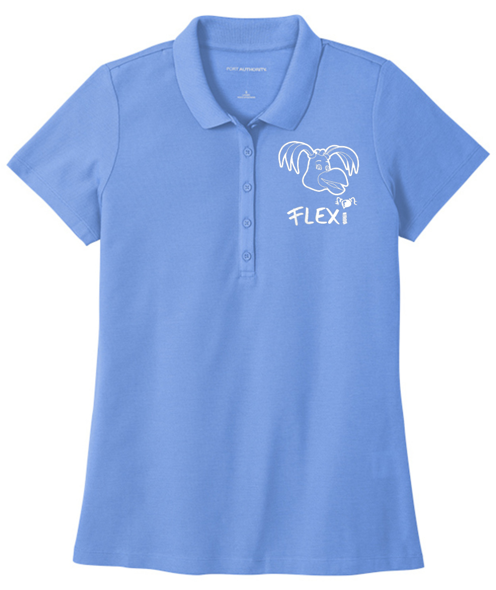 Bubbles and Friends - Flexi embroidered Womens Polo