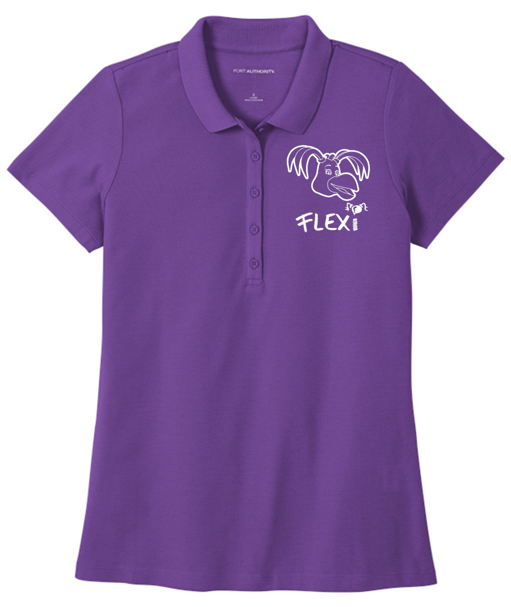 Bubbles and Friends - Flexi embroidered Womens Polo