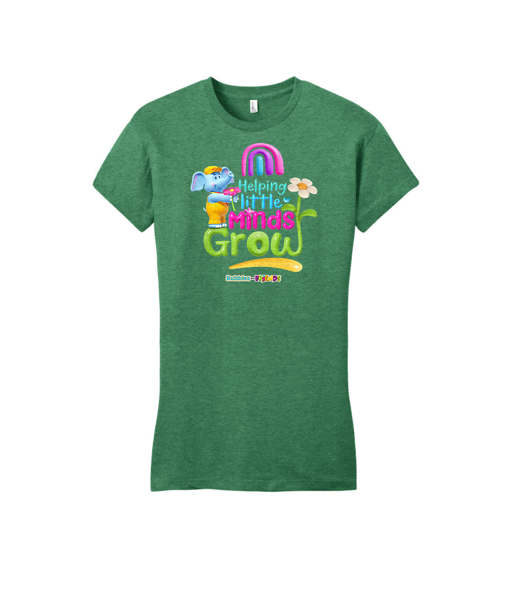 Bubbles and Friends - Teacher appreciation Helping Little Minds Womens Fitted T-Shirt