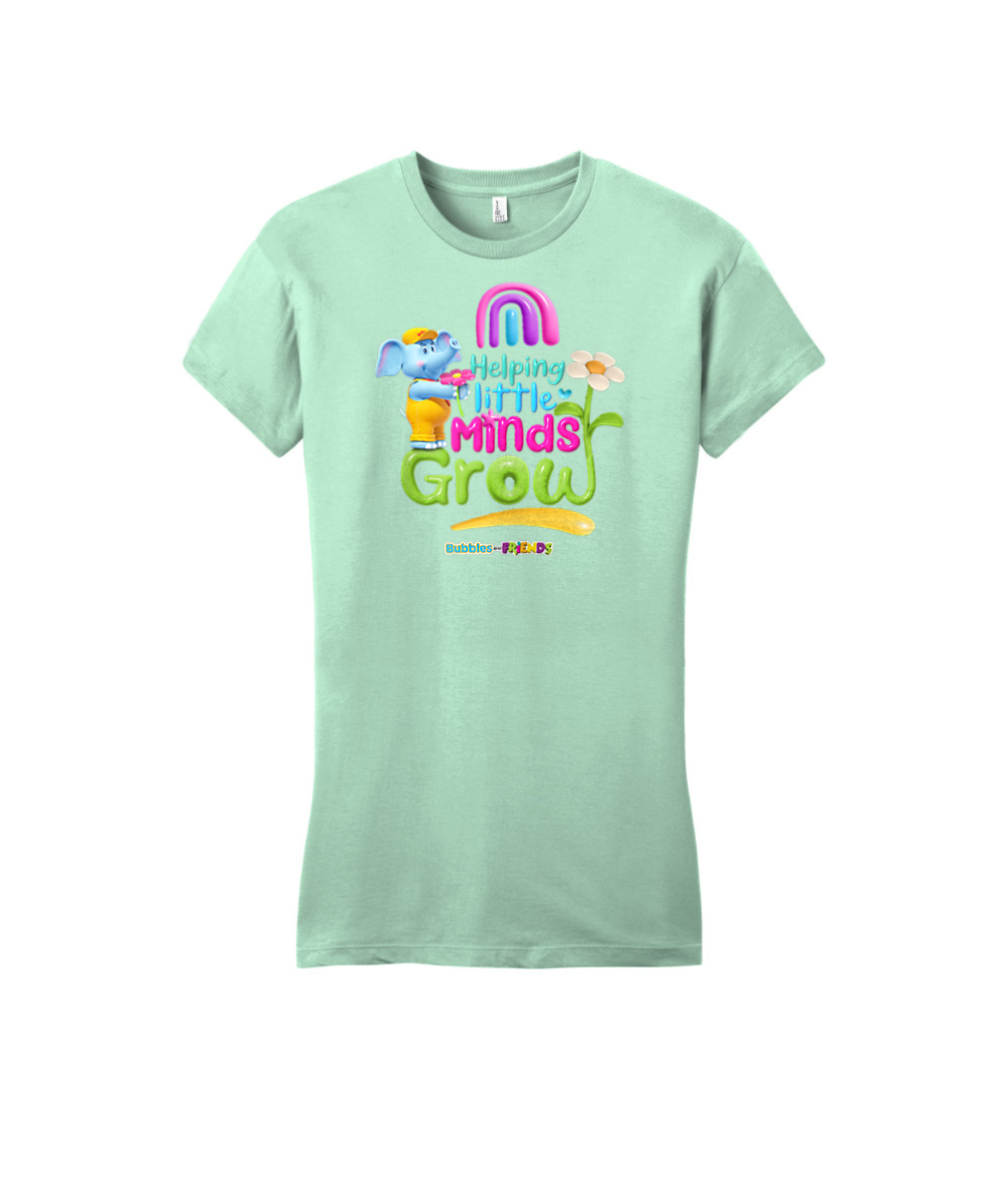 Bubbles and Friends - Teacher appreciation Helping Little Minds Womens Fitted T-Shirt