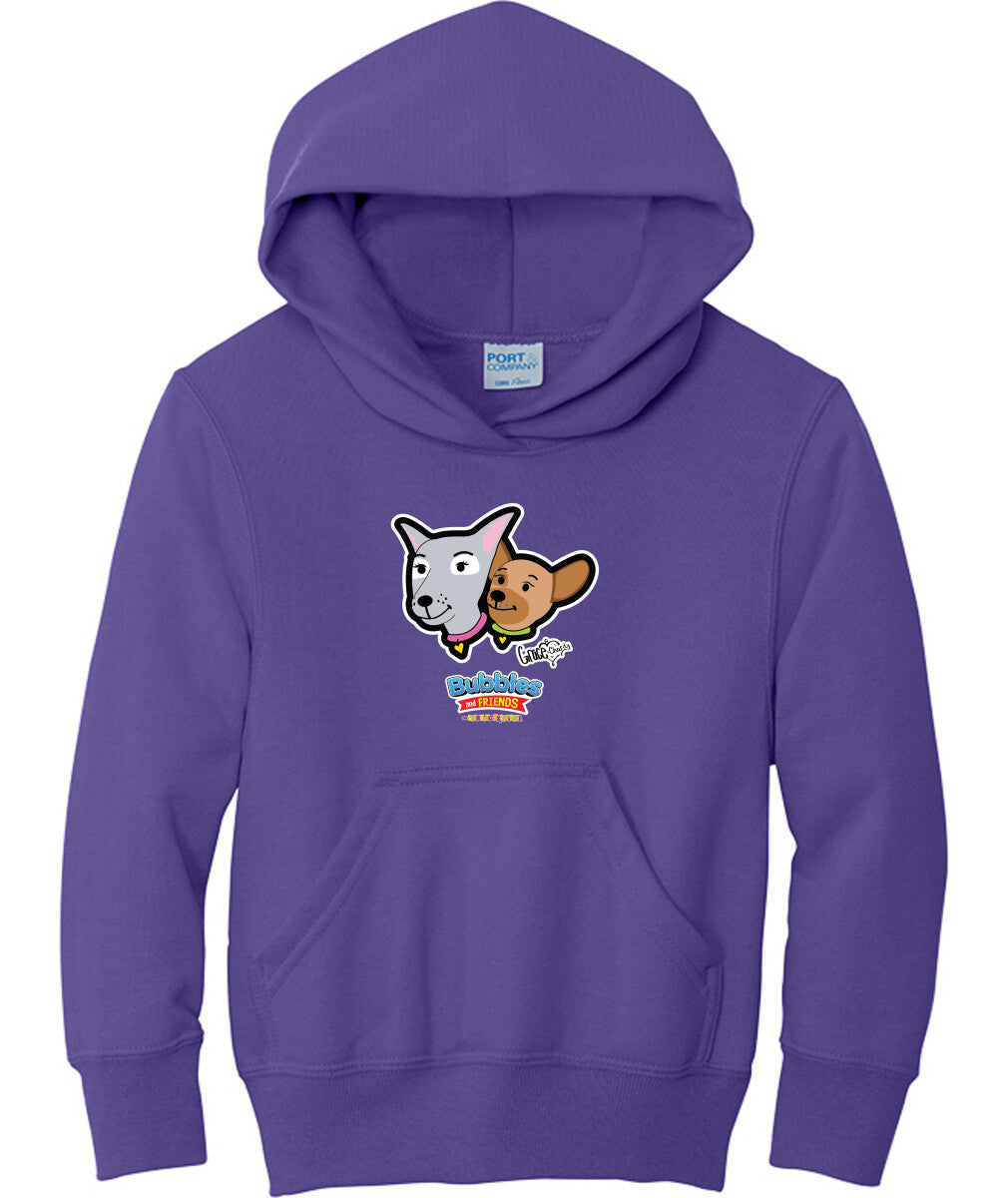 Bubbles & Friends- Friends from Happyville ' Grace & Charity' Children's Fleece Pullover Hooded Sweatshirt