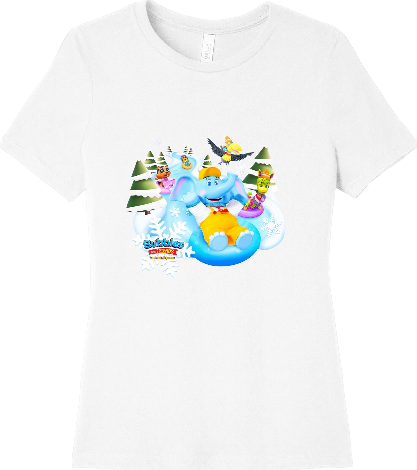 Bubbles & Friends Holiday Snow Women's Relaxed Jersey Short Sleeve Tee