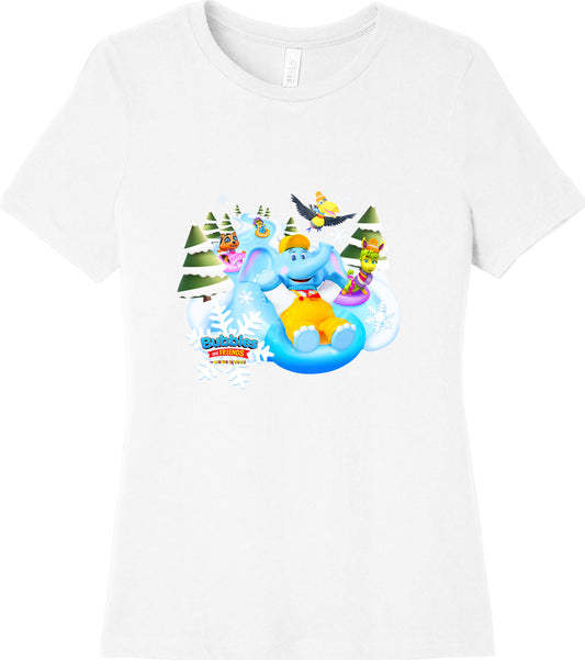 Bubbles & Friends Holiday Snow Women's Relaxed Jersey Short Sleeve Tee
