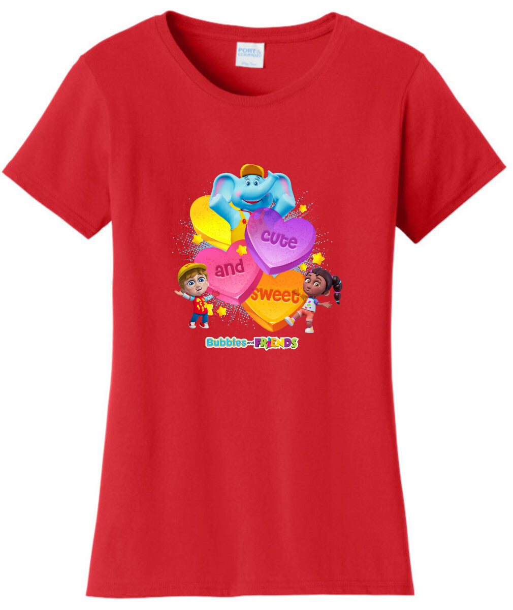 Bubbles & Friends Cute and Sweet Womens T-Shirt