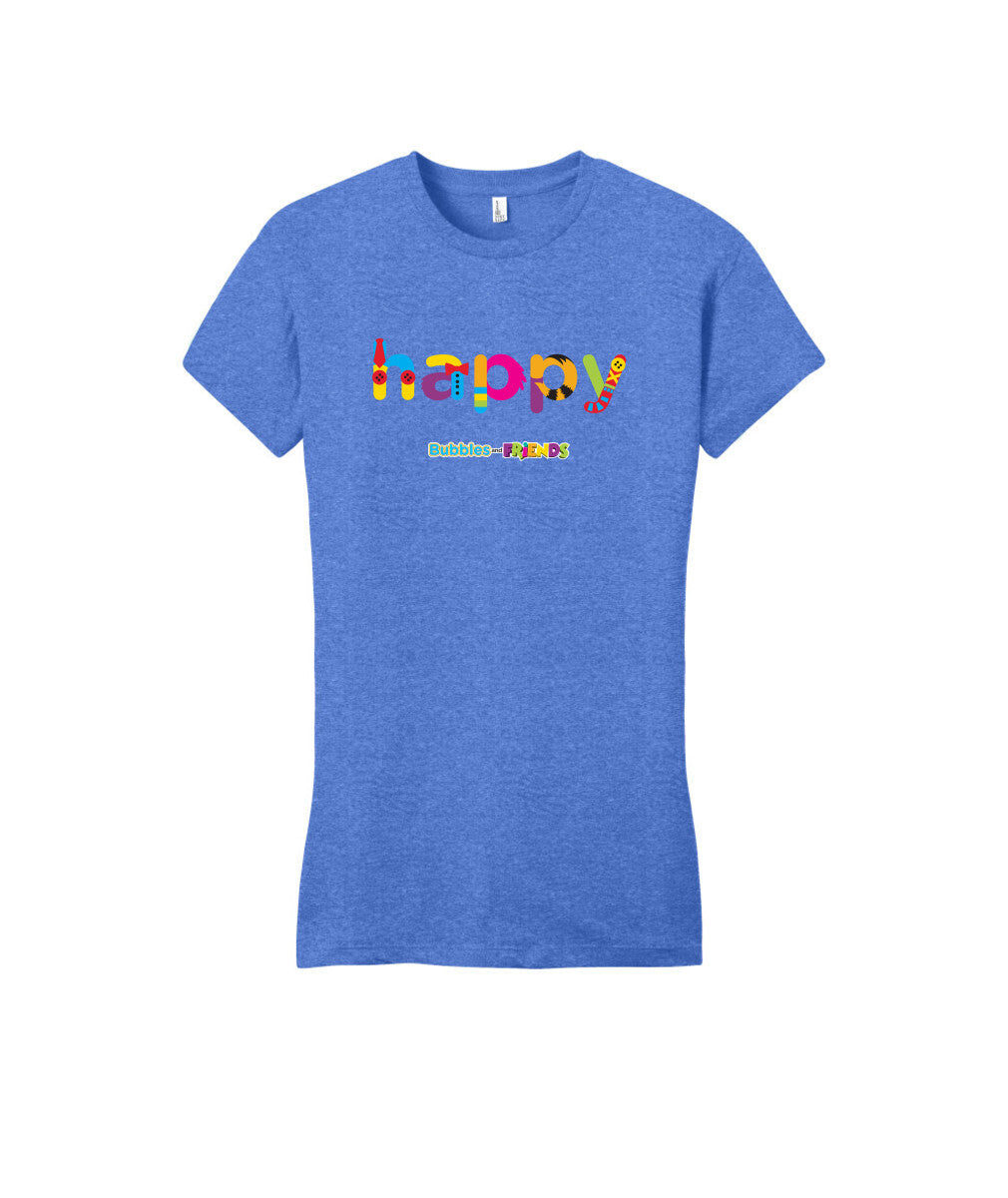 Bubbles and Friends - Happy Womens Fitted T-Shirt