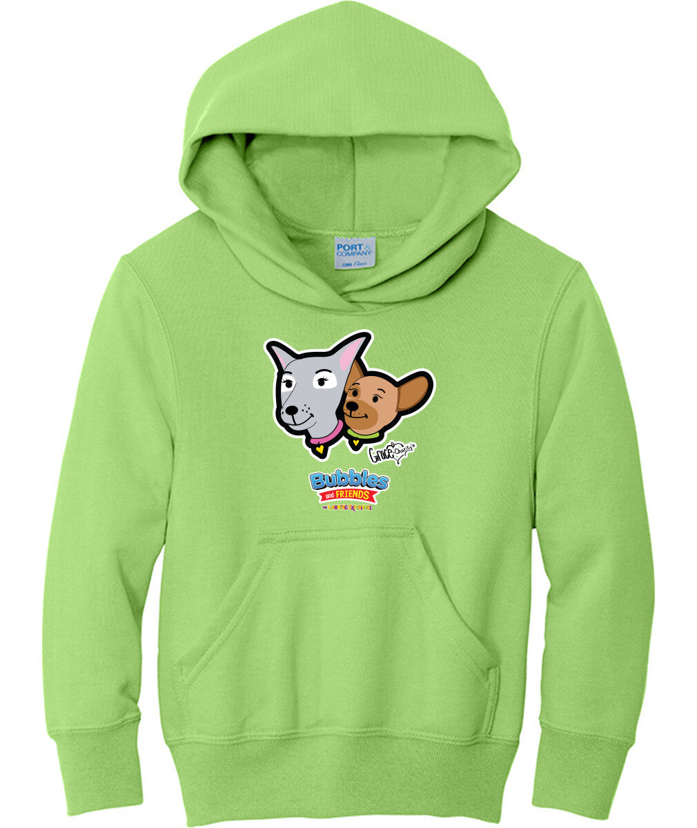 Bubbles & Friends- Friends from Happyville ' Grace & Charity' Children's Fleece Pullover Hooded Sweatshirt