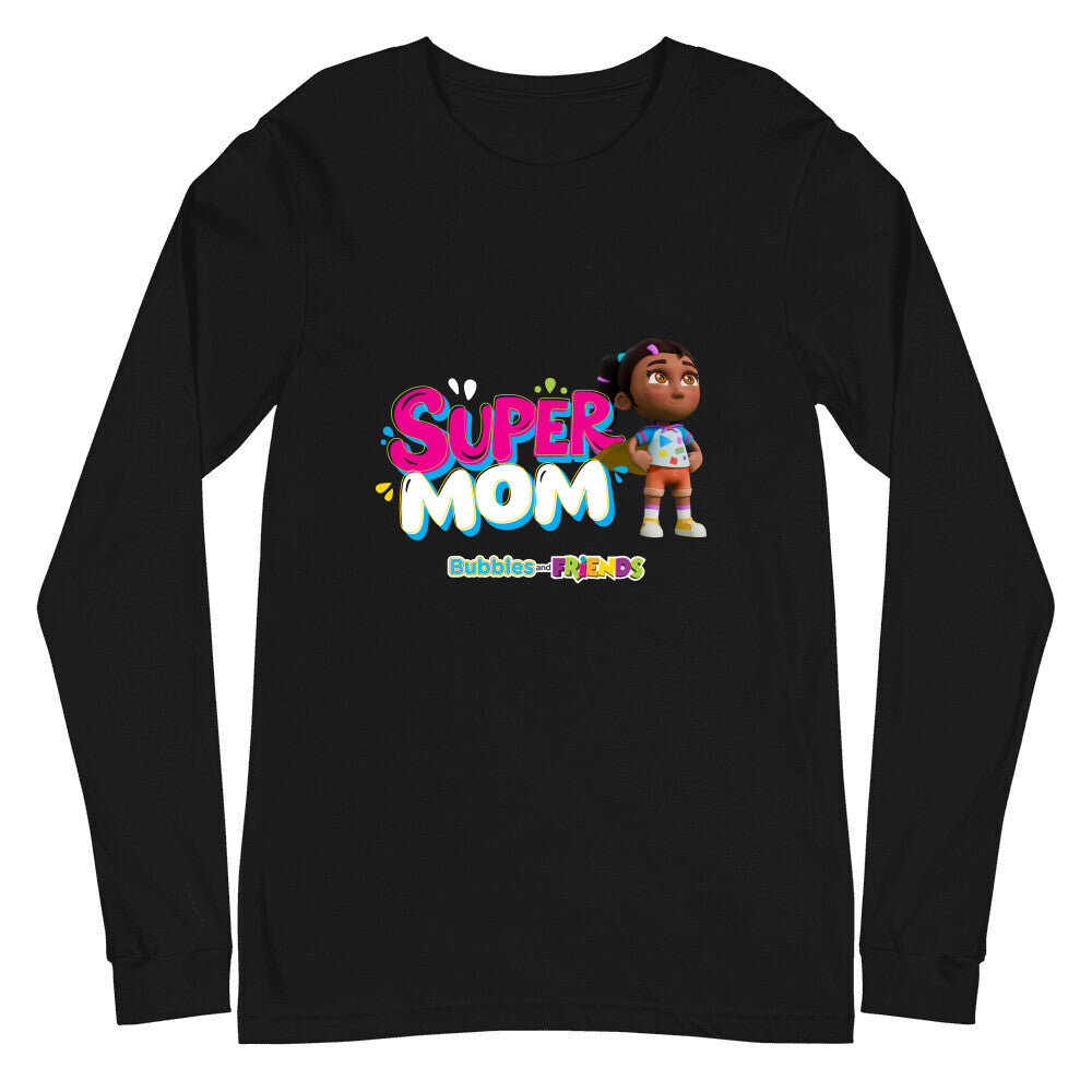 Bubbles & Friends Mothers Day SuperMom Unisex Long Sleeve Tee