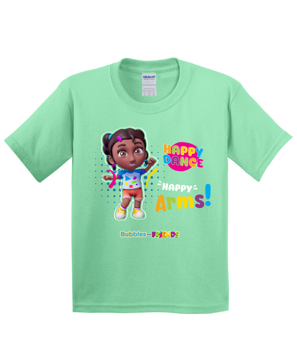 Bubbles and Friends β Happy Dance Collection Happy Arms Children T-Shirt