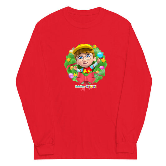 Bubbles & Friends Holiday T-Shirt with Braden- Adult Long Sleeve Shirt