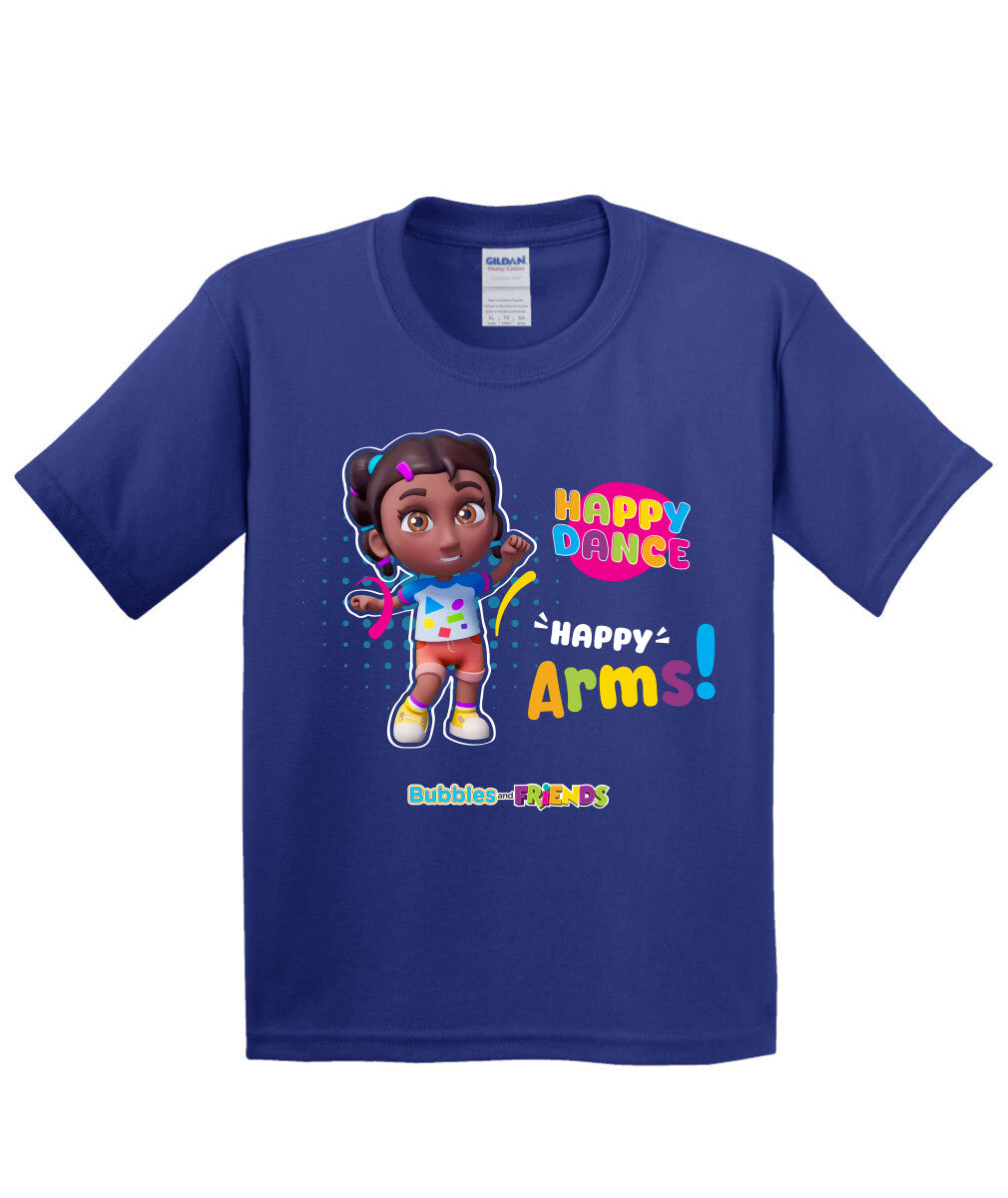 Bubbles and Friends β Happy Dance Collection Happy Arms Children T-Shirt
