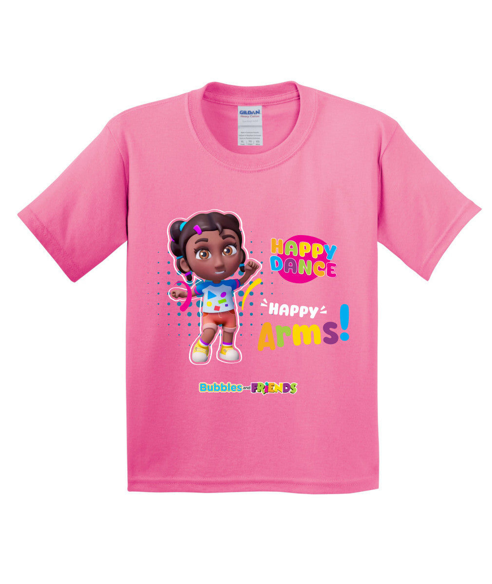 Bubbles and Friends β Happy Dance Collection Happy Arms Children T-Shirt