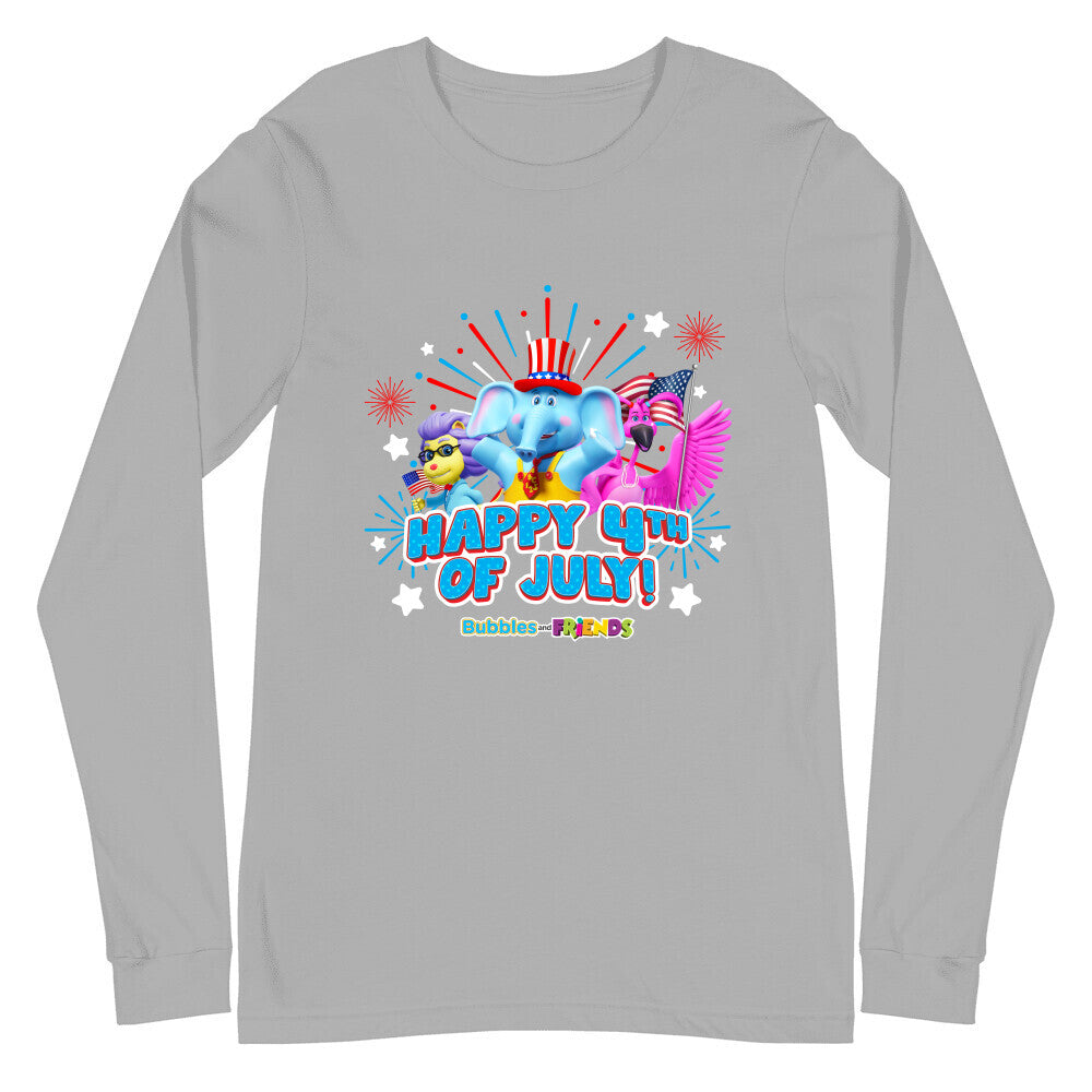 Bubbles & Friends July 4th Unisex Long Sleeve Tee