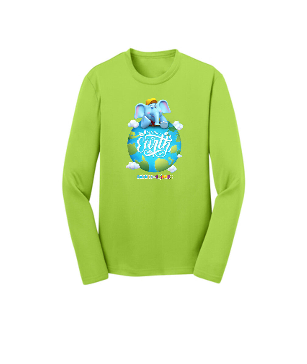 Bubbles & Friends Earth Day Planet Children's Long Sleeve Tee
