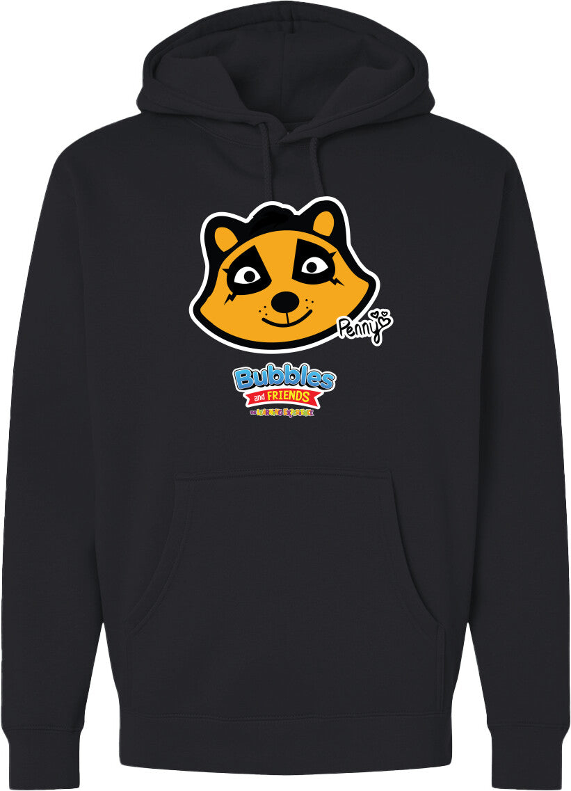 Bubbles & Friends- Friends from Happyville 'Penny Polite' Midweight Hooded Sweatshirt- Unisex