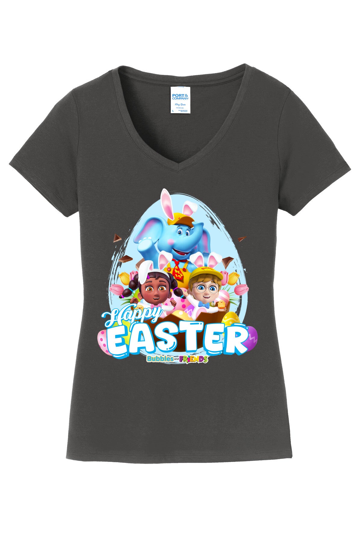 Bubbles & Friends Easter Friends V-Neck Tee