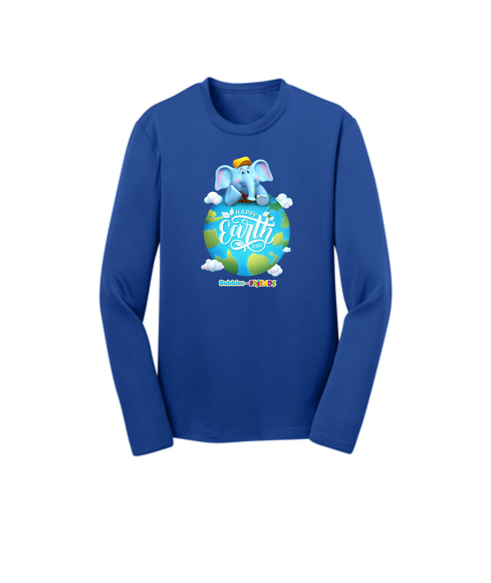 Bubbles & Friends Earth Day Planet Children's Long Sleeve Tee