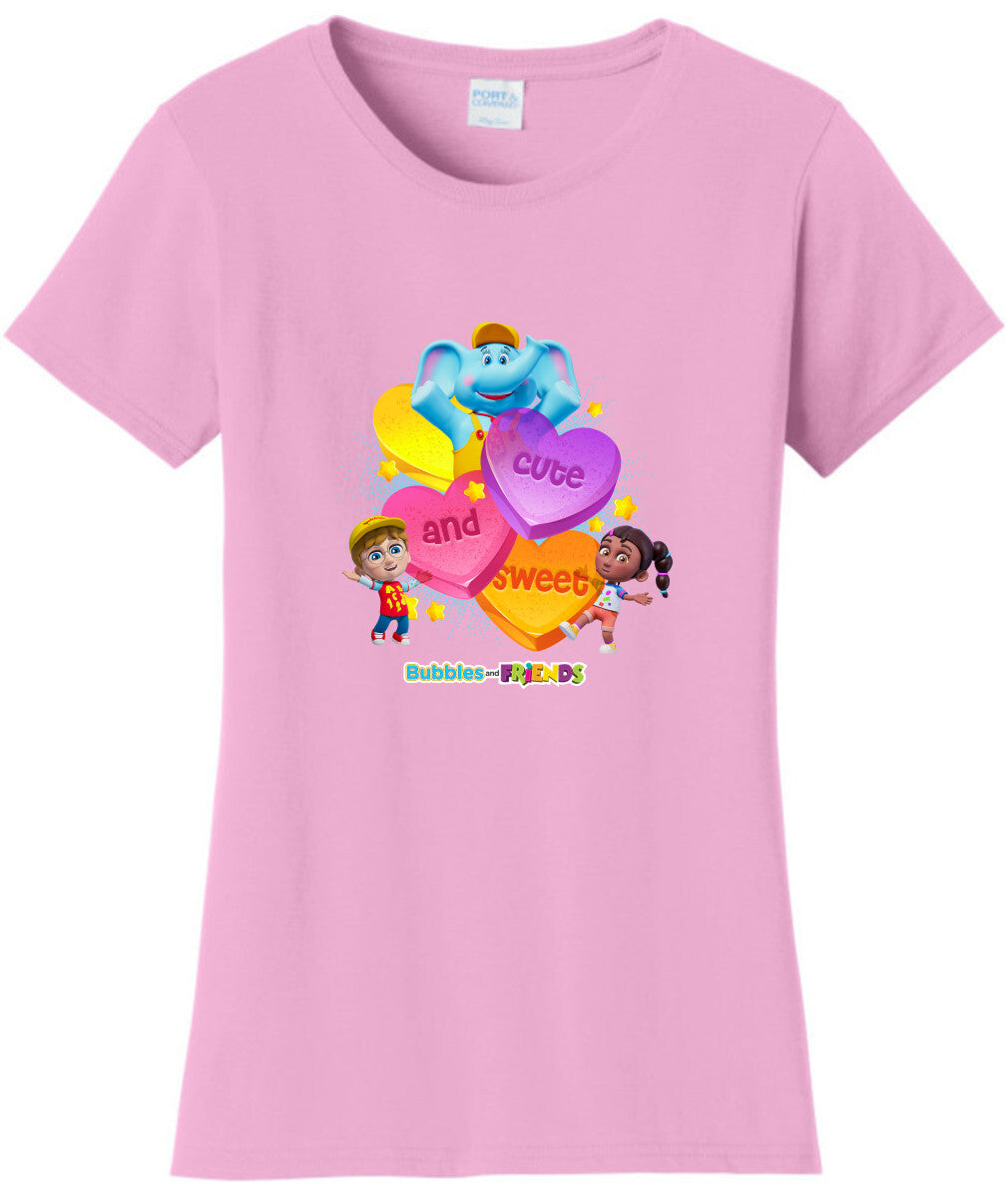 Bubbles & Friends Cute and Sweet Womens T-Shirt